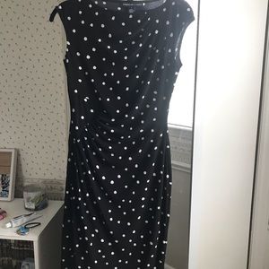 American living black polka dot dress